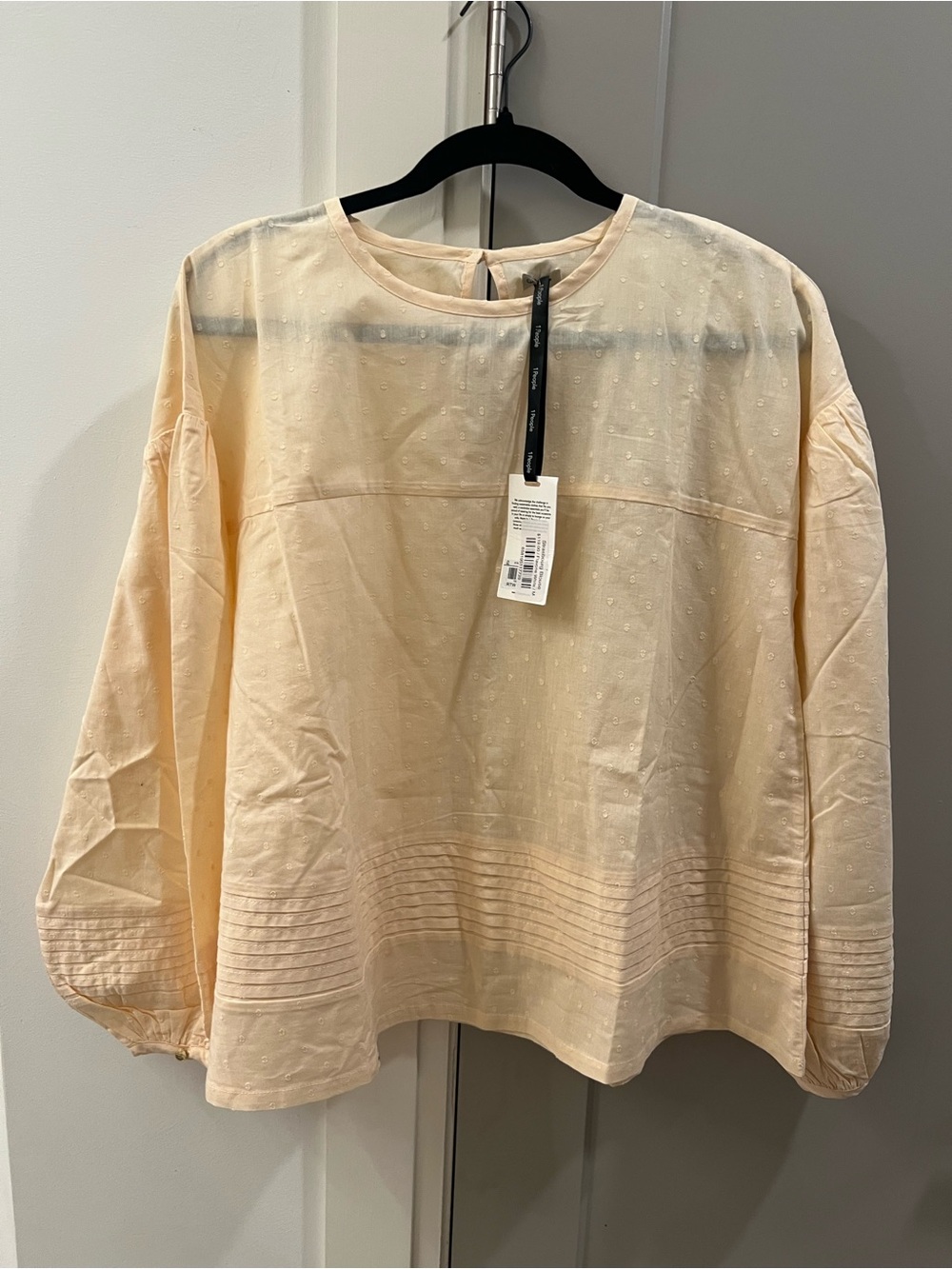 Women's Swiss Dot Long-Sleeve Blouse - yellow